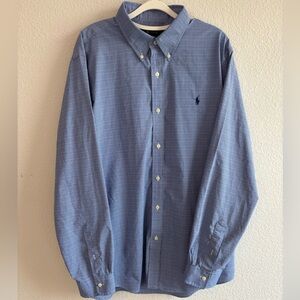 Ralph Lauren Performance Lightweight Classic Blue Button-Down Shirt Men XL